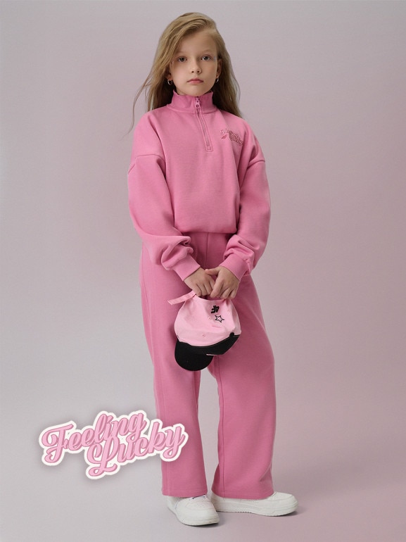 Dziewczęce spodnie dresowe 4F 4FJRSS26TTROF1727 - różowe