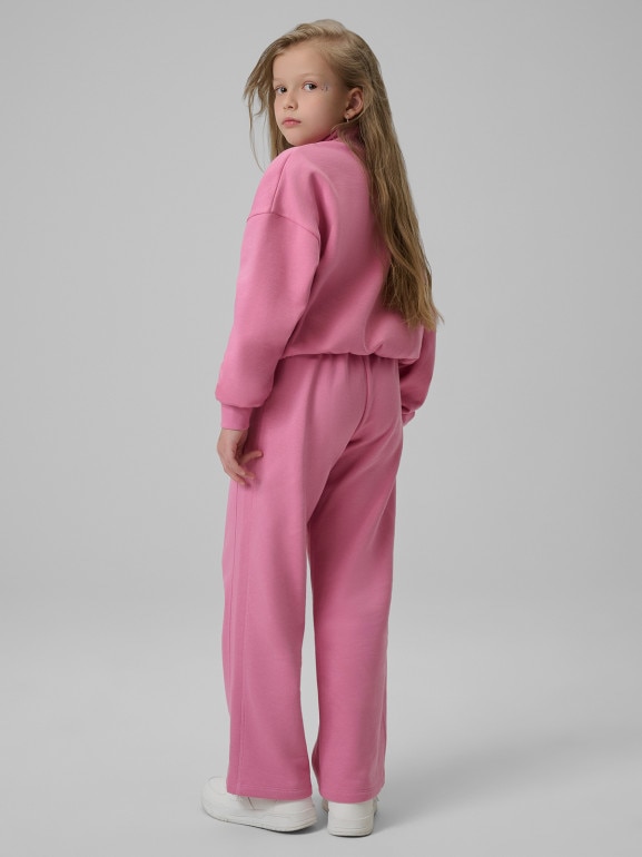 Dziewczęce spodnie dresowe 4F 4FJRSS26TTROF1727 - różowe