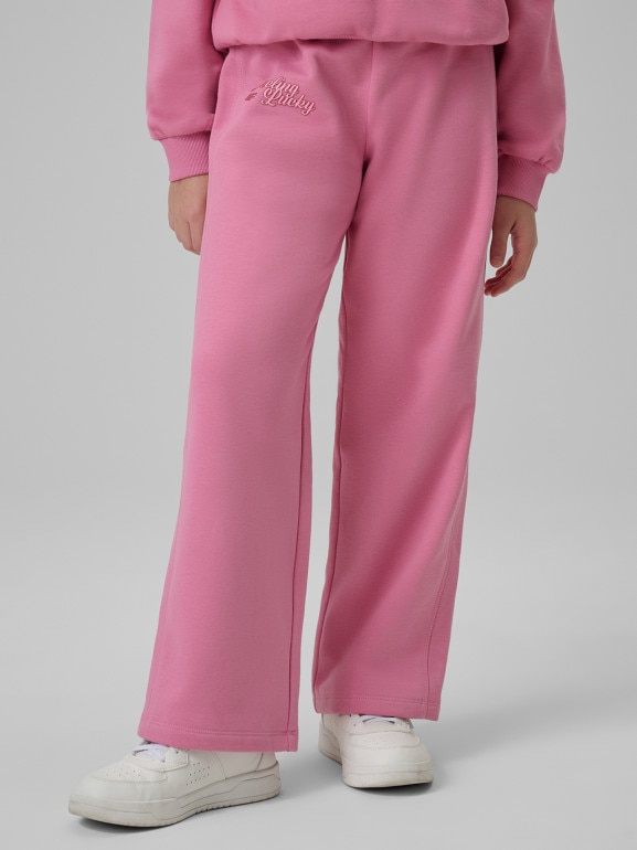 Dziewczęce spodnie dresowe 4F 4FJRSS26TTROF1727 - różowe