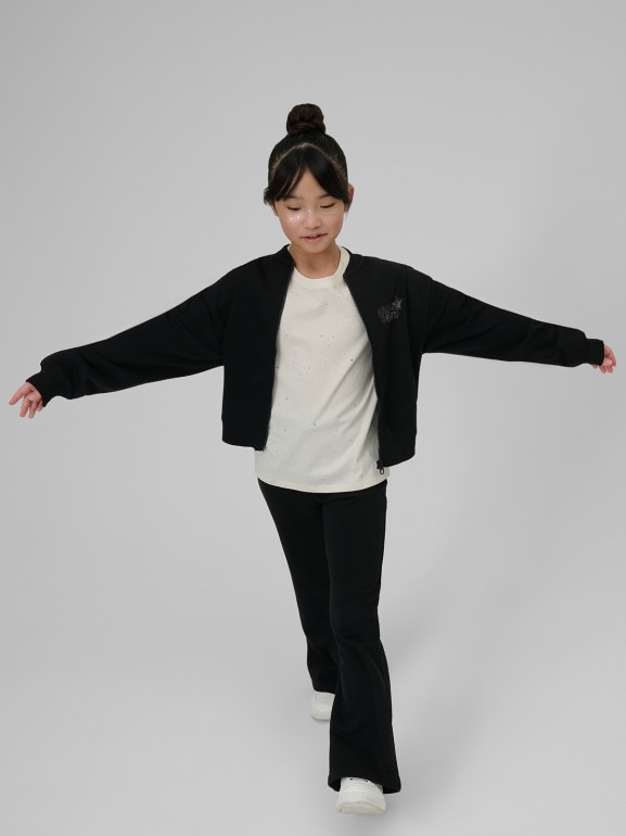 Dziewczęce spodnie dresowe 4F 4FJRSS26TTROF1728 - czarne