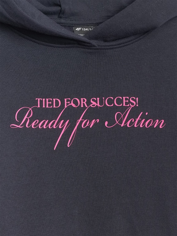 Dziewczęce spodnie dresowe 4F 4FJRSS26TTROF1878 - granatowe