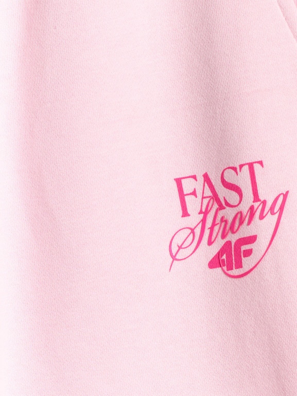 Dziewczęce spodnie dresowe 4F 4FJRSS26TTROF1878 - różowe