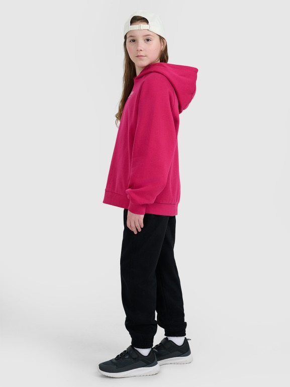 Dziewczęce spodnie dresowe 4F 4FJWAW25TTROF1242 - czarne