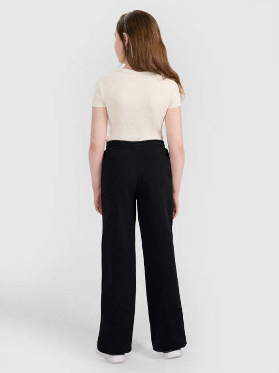 Dziewczęce spodnie dresowe 4F 4FJWAW25TTROF1247 - czarne