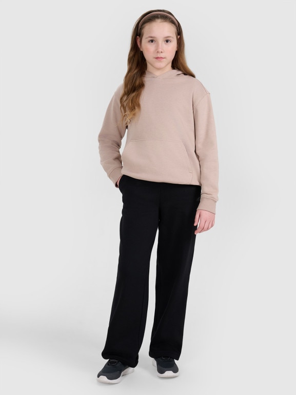 Dziewczęce spodnie dresowe 4F 4FJWAW25TTROF1247 - czarne