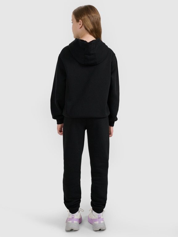 Dziewczęce spodnie dresowe 4F 4FJWAW25TTROF1248 - czarne