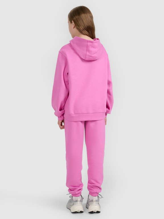 Dziewczęce spodnie dresowe 4F 4FJWAW25TTROF1248 - różowe
