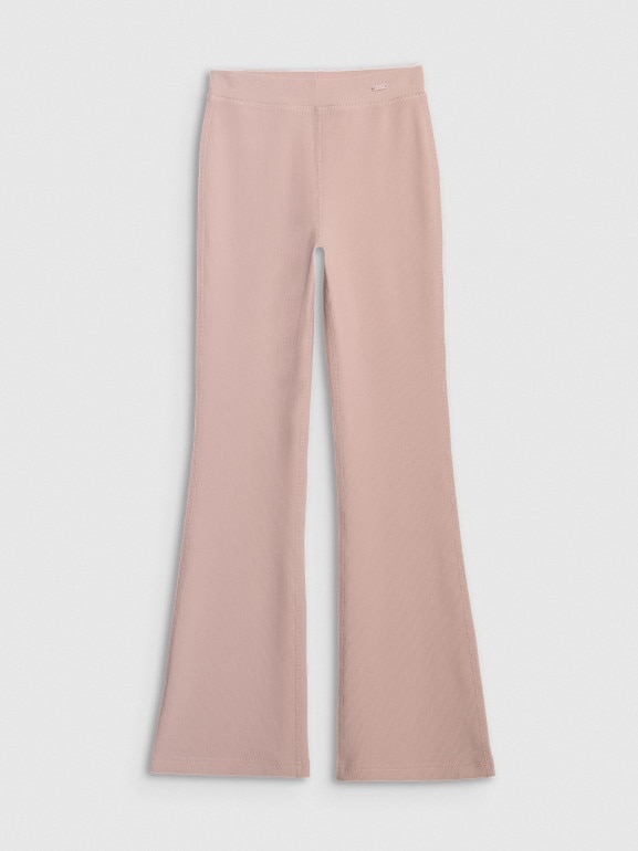 Dziewczęce spodnie dresowe 4F 4FJWAW25TTROF1393 - beżowe