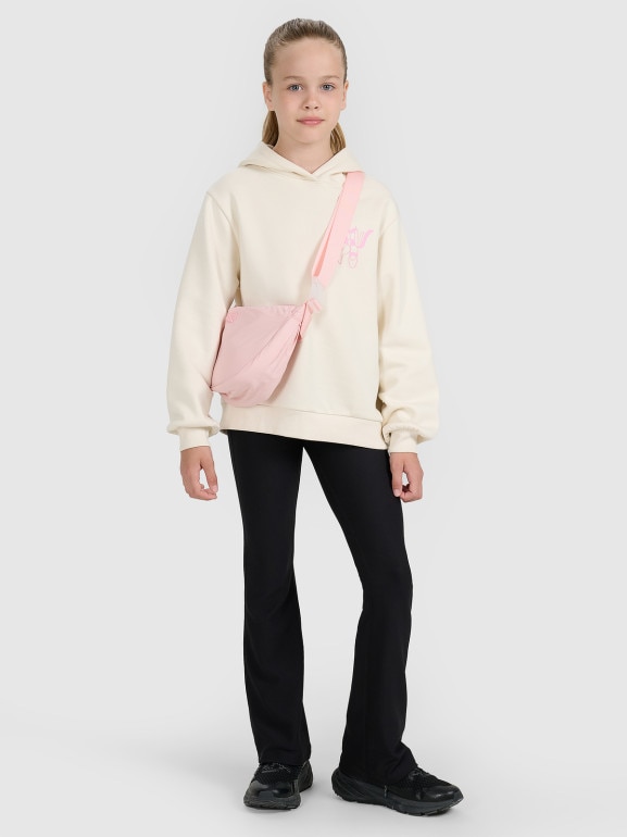 Dziewczęce spodnie dresowe 4F 4FJWAW25TTROF1393 - czarne