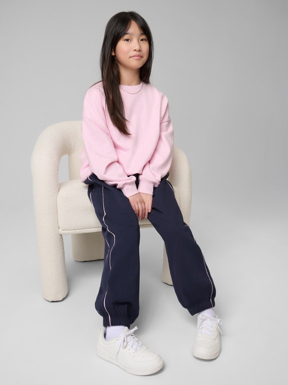 Dziewczęce spodnie dresowe joggery 4F 4FJRSS26TTROF1877 - granatowe