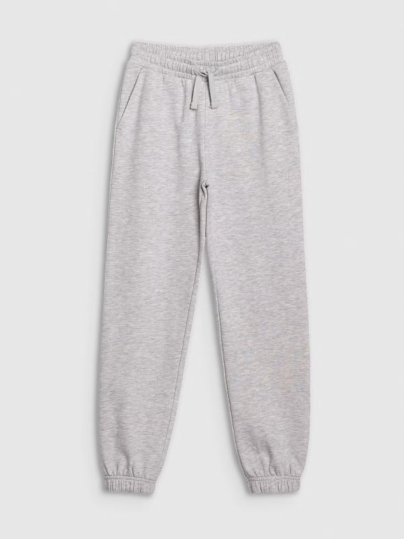 Dziewczęce spodnie dresowe joggery 4F 4FJWMM00TTROF1189 - szare
