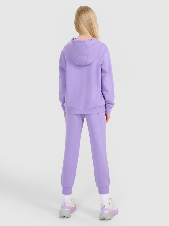 Dziewczęce spodnie dresowe joggery 4F 4FJWSS25TTROF1099 - fioletowe