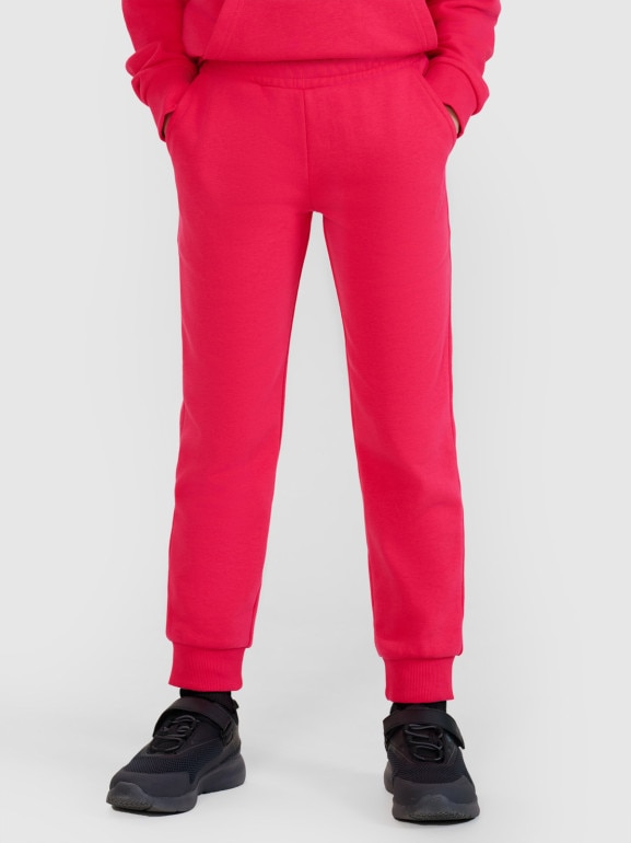 Dziewczęce spodnie dresowe joggery 4F 4FJWSS25TTROF1099 - różowe