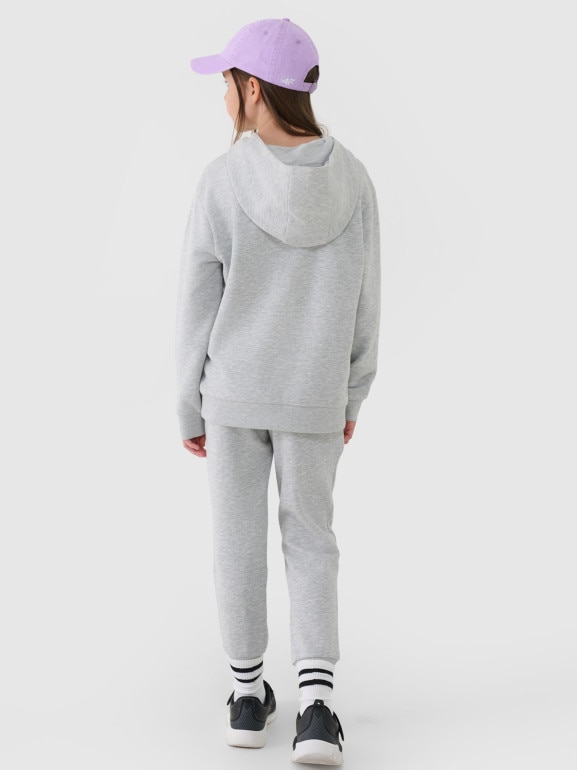 Dziewczęce spodnie dresowe joggery 4F 4FJWSS25TTROF1099 - szare