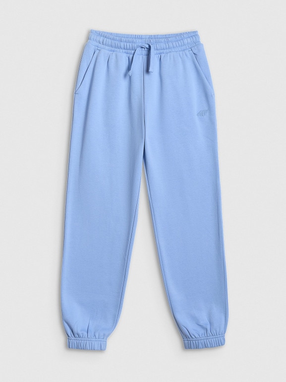 Dziewczęce spodnie dresowe joggery 4F 4FJWSS26TTROF1502 - niebieskie