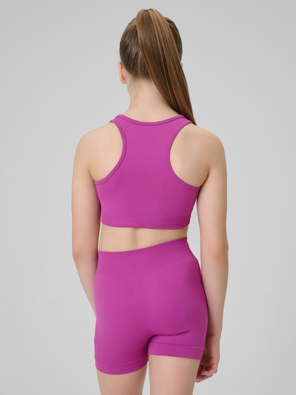 Dziewczęcy biustonosz treningowy 4F 4FJRSS26USBAF280 - różowy