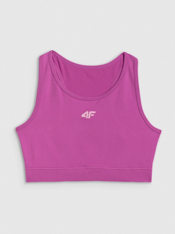 Dziewczęcy biustonosz treningowy 4F 4FJRSS26USBAF280 - różowy