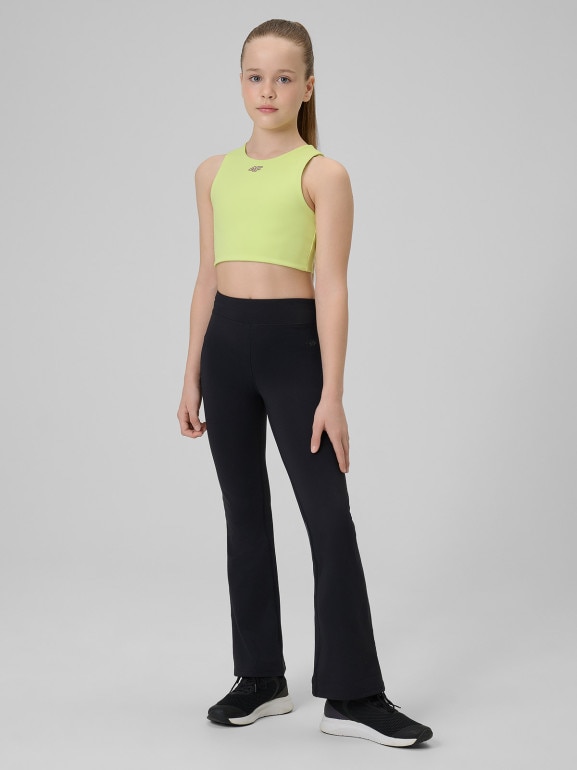 Dziewczęcy biustonosz treningowy 4F 4FJRSS26USBAF285 - zielony