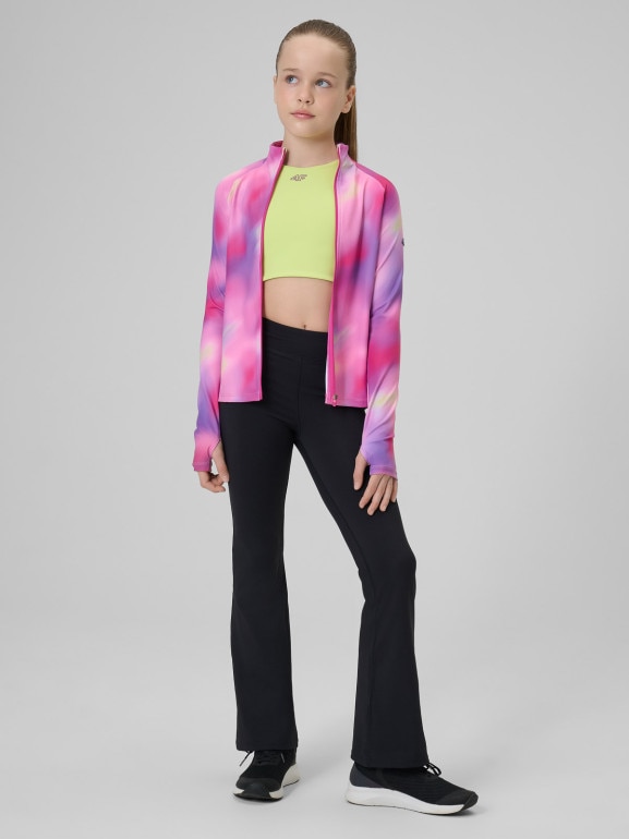 Dziewczęcy biustonosz treningowy 4F 4FJRSS26USBAF285 - zielony