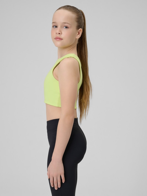 Dziewczęcy biustonosz treningowy 4F 4FJRSS26USBAF285 - zielony