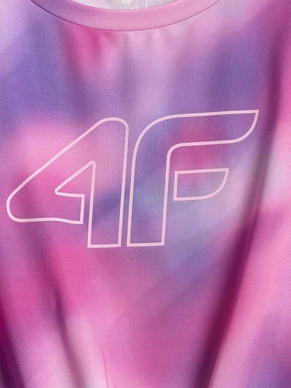 Dziewczęcy crop top treningowy 4F 4FJRSS26TFTSF2387 - multikolor