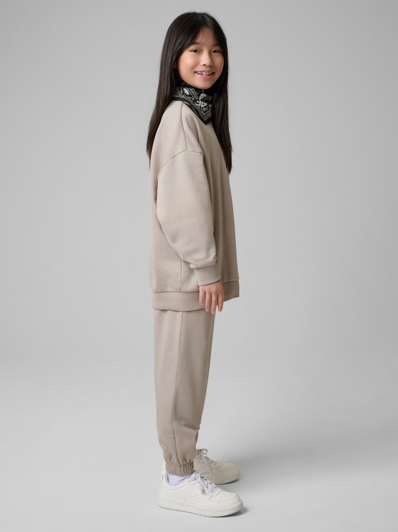 Dziewczęcy dres komplet 4F 4FJRSS26TAPSF212 - beżowy