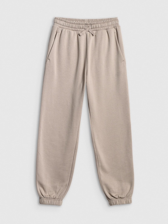 Dziewczęcy dres komplet 4F 4FJRSS26TAPSF212 - beżowy