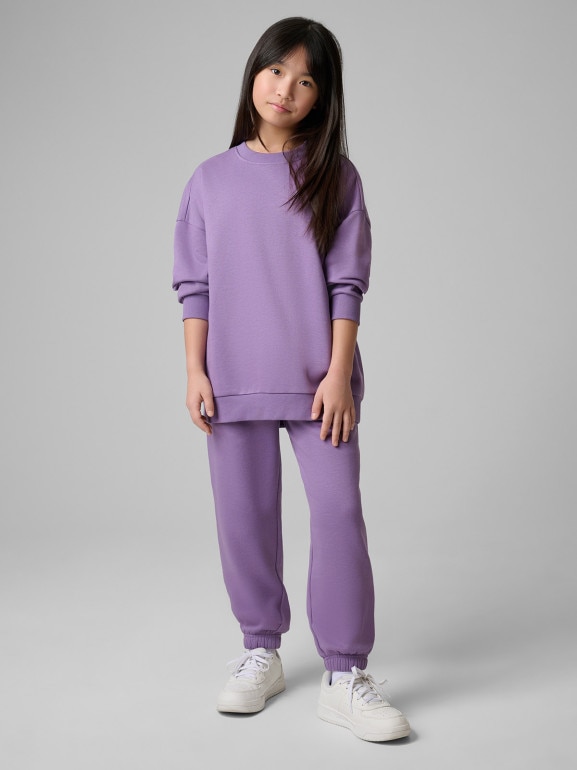 Dziewczęcy dres komplet 4F 4FJRSS26TAPSF212 - fioletowy