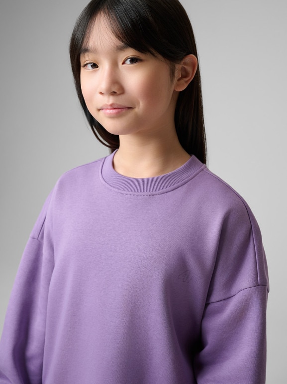 Dziewczęcy dres komplet 4F 4FJRSS26TAPSF212 - fioletowy