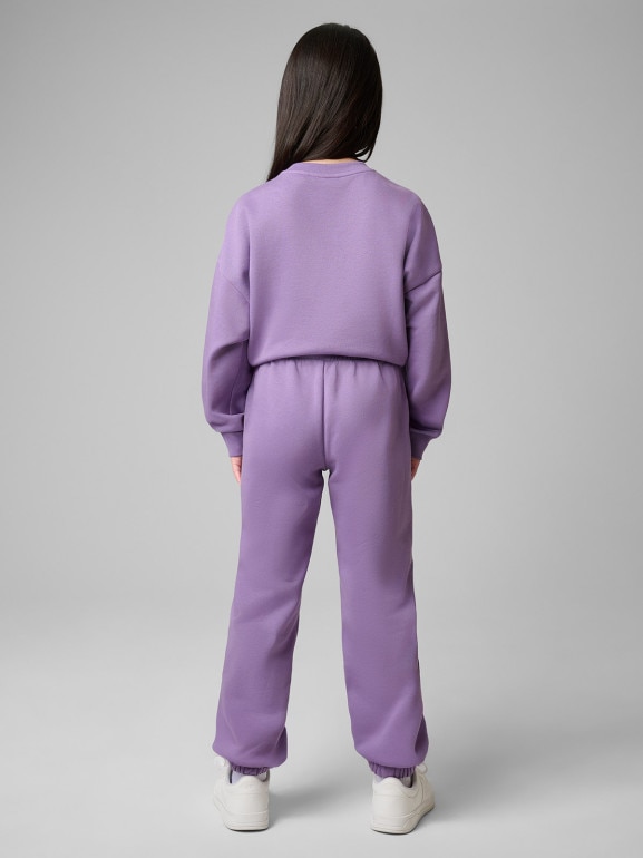 Dziewczęcy dres komplet 4F 4FJRSS26TAPSF212 - fioletowy
