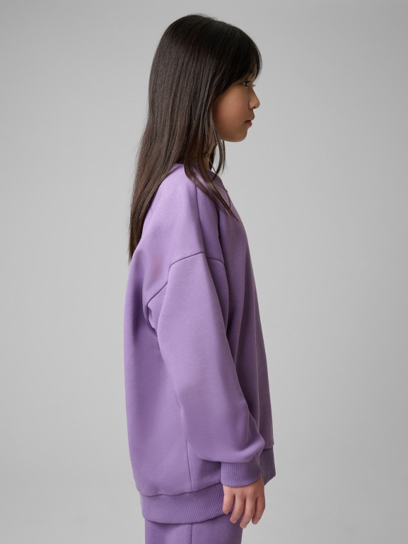 Dziewczęcy dres komplet 4F 4FJRSS26TAPSF212 - fioletowy