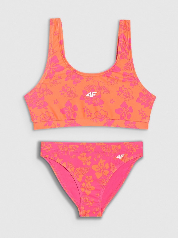 Dziewczęcy kostium kąpielowy dwuczęściowy 4F 4FJWSS26UBKSF055 - multikolor