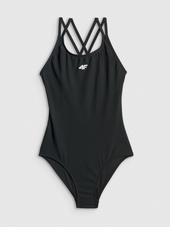 Dziewczęcy kostium kąpielowy jednoczęściowy 4F 4FJRSS26USWSF138 - czarny
