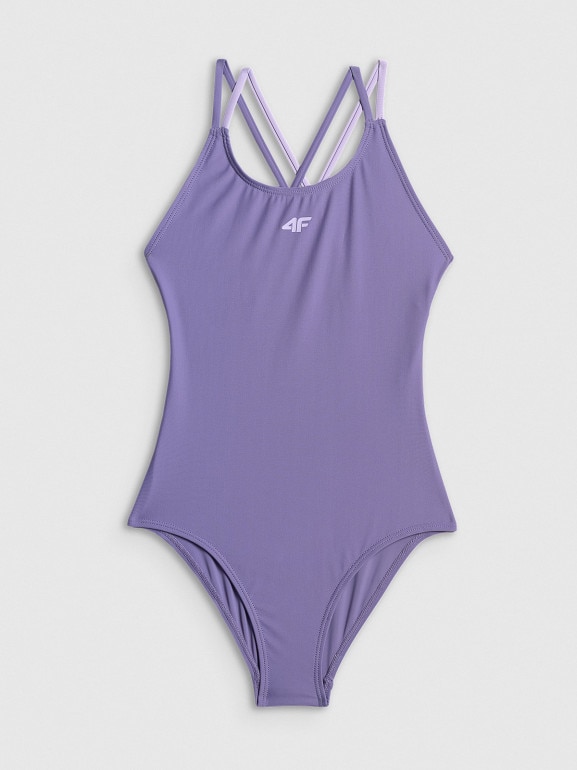 Dziewczęcy kostium kąpielowy jednoczęściowy 4F 4FJRSS26USWSF138 - fioletowy