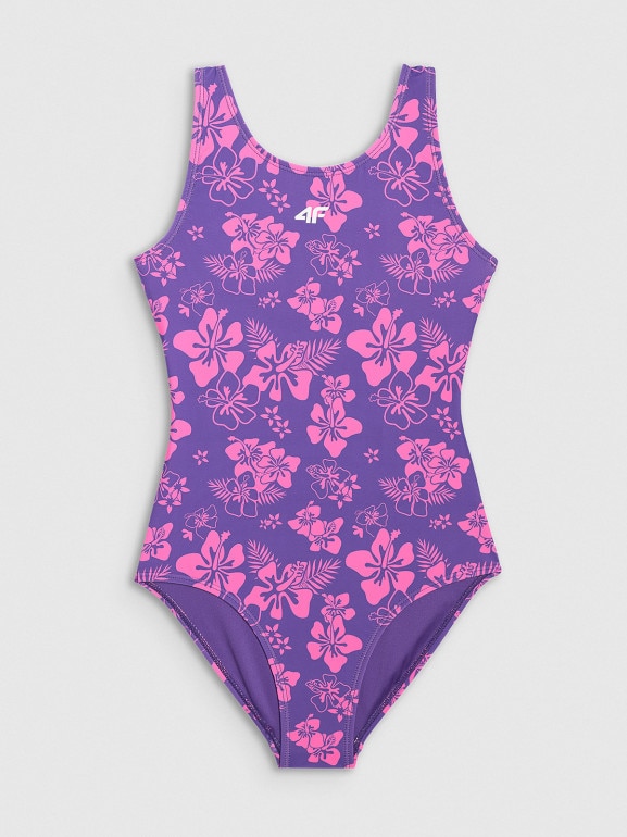 Dziewczęcy kostium kąpielowy jednoczęściowy 4F 4FJWSS26USWSF117 - multikolor