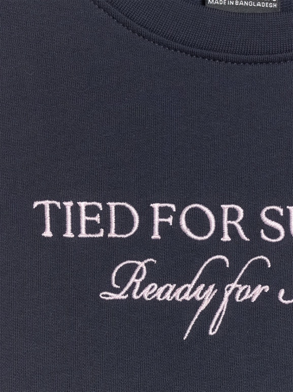 Dziewczęcy longsleeve z nadrukiem 4F 4FJRSS26TLONF664 - granatowy