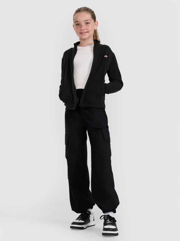 Dziewczęcy polar 4F 4FJRAW25TFLEF434 - czarny