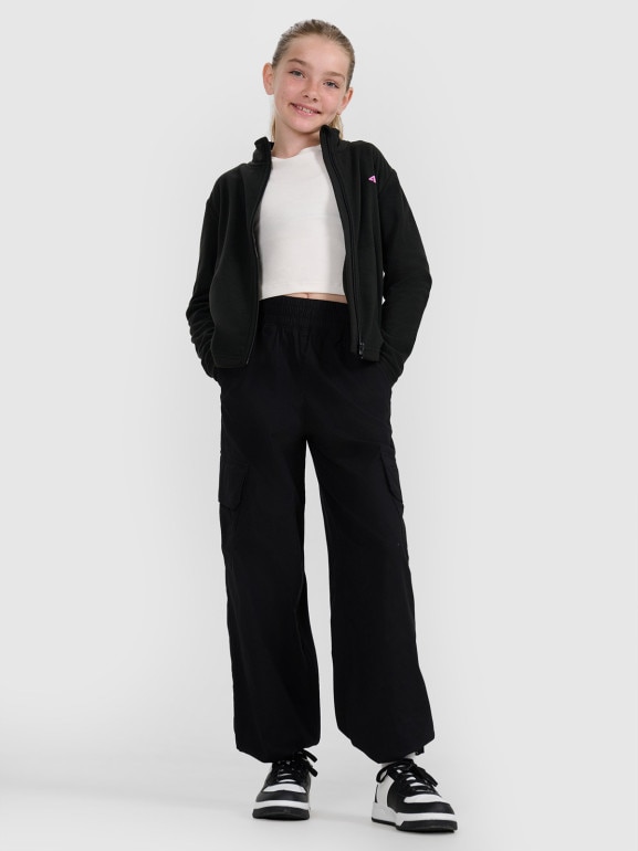 Dziewczęcy polar 4F 4FJRAW25TFLEF434 - czarny