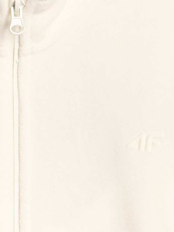 Dziewczęcy polar rozpinany 4F 4FJRSS26TFLEF507 - biały