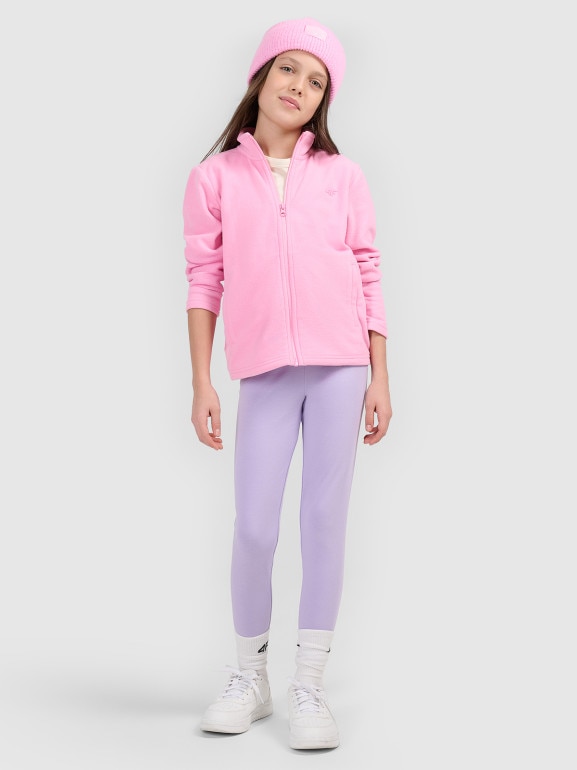 Dziewczęcy polar rozpinany 4F 4FJRSS26TFLEF507 - różowy