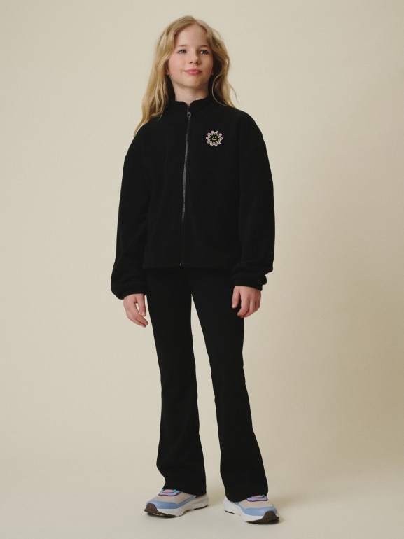 Dziewczęcy polar rozpinany bez kaptura 4F 4FJRSS26TFLEF497 - czarny