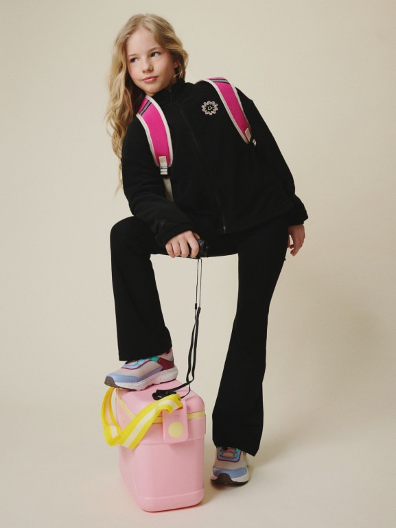 Dziewczęcy polar rozpinany bez kaptura 4F 4FJRSS26TFLEF497 - czarny