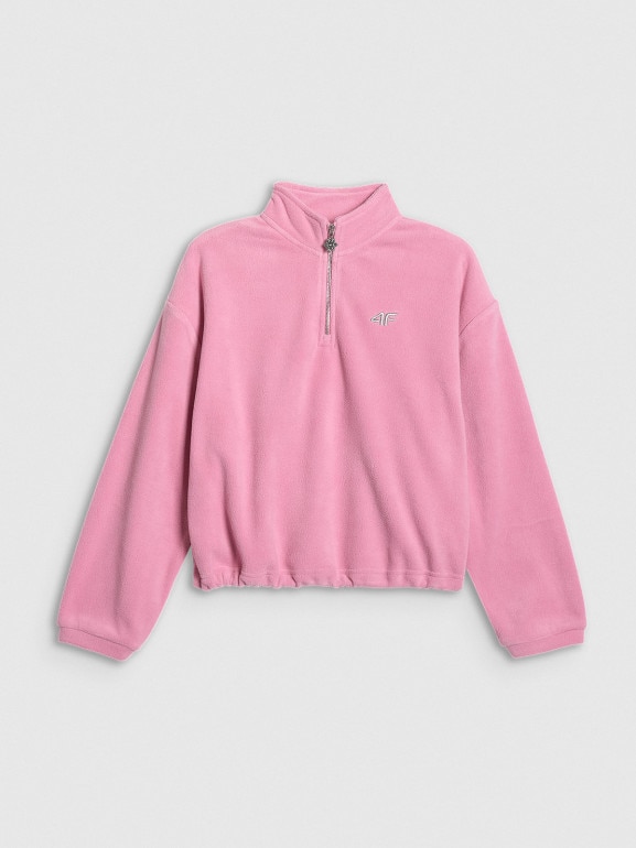 Dziewczęcy polar ze stójką 4F 4FJRAW25TFLEF441 - różowy