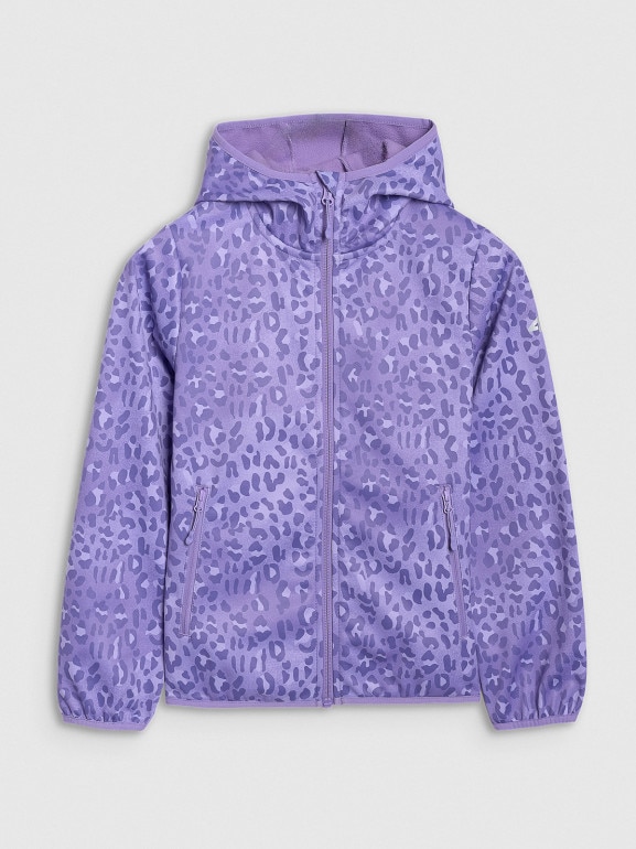 Dziewczęcy softshell 4F 4FJRAW25TSOFF507 - fioletowy