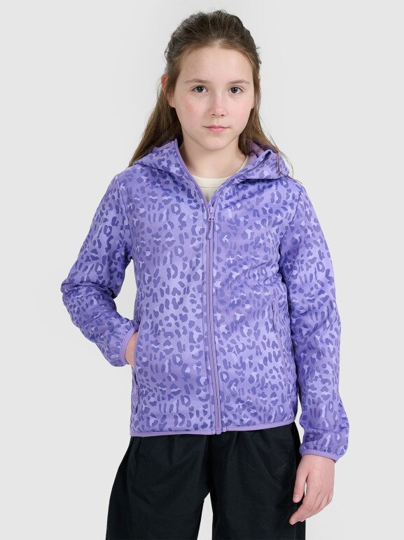 Dziewczęcy softshell 4F 4FJRAW25TSOFF507 - fioletowy