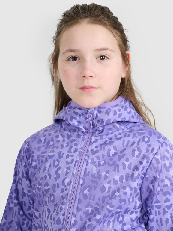 Dziewczęcy softshell 4F 4FJRAW25TSOFF507 - fioletowy