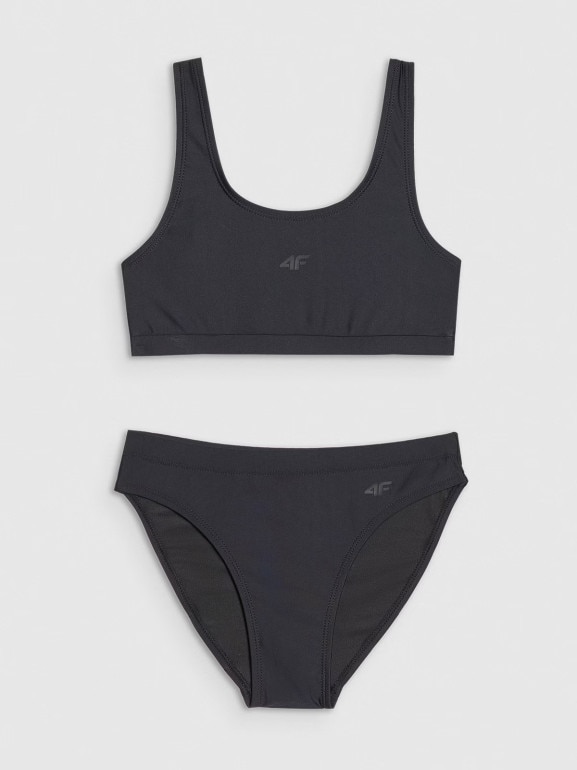 Dziewczęcy strój kąpielowy dwuczęściowy 4F 4FJWMM00UBKSF027 - czarny