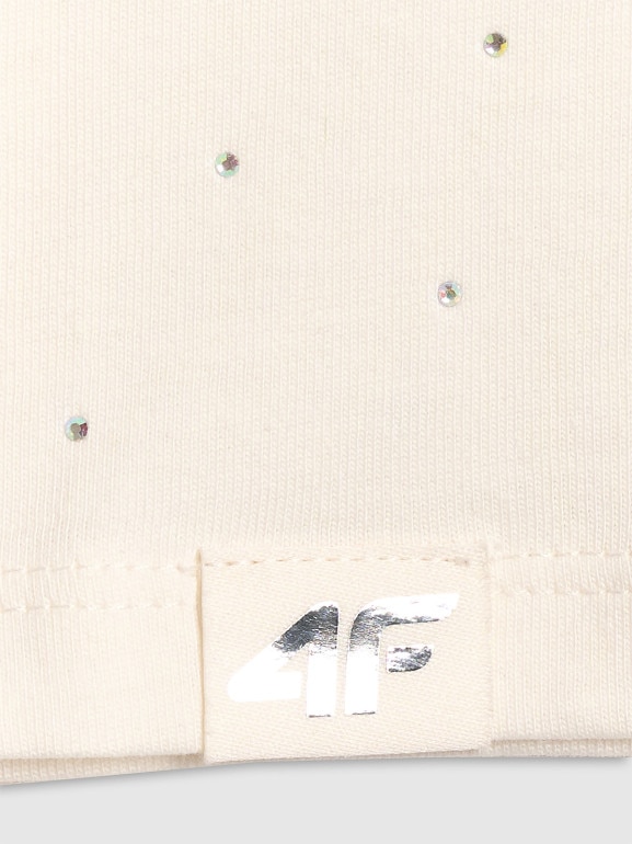 Dziewczęcy t-shirt basic 4F 4FJRSS26TTSHF3454 - biały