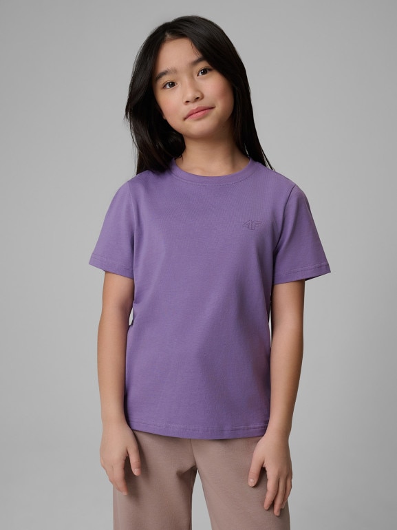 Dziewczęcy t-shirt basic 4F 4FJRSS26TTSHF4011 - multikolor