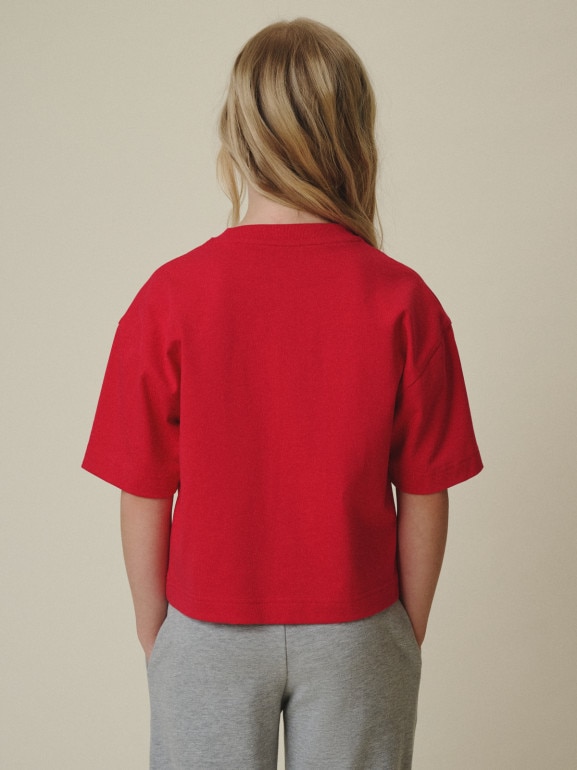 Dziewczęcy t-shirt z nadrukiem 4f 4FJRSS26TTSHF3679 - różowy